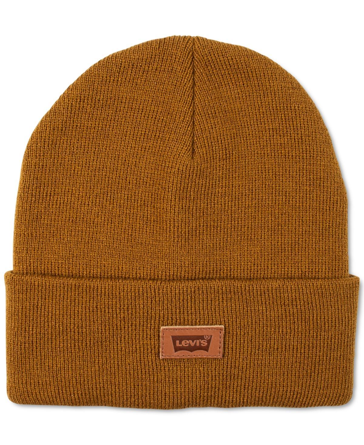 Levis All Season Comfy Leather Logo Patch Hero Beanie Product Image