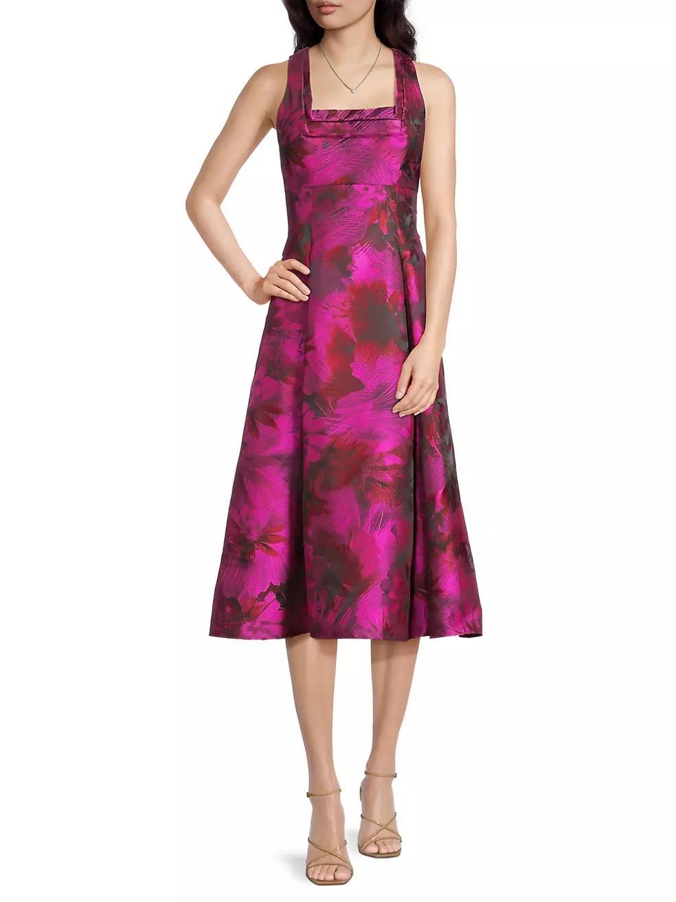 Floral Jacquard Midi-Dress Product Image