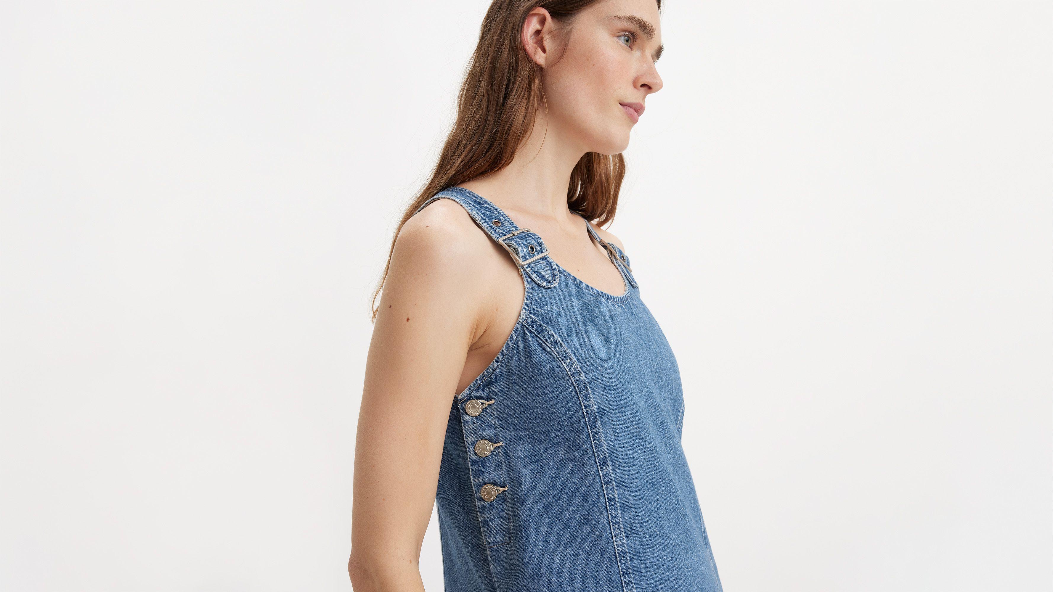 Aly Denim Jumper Dress Product Image