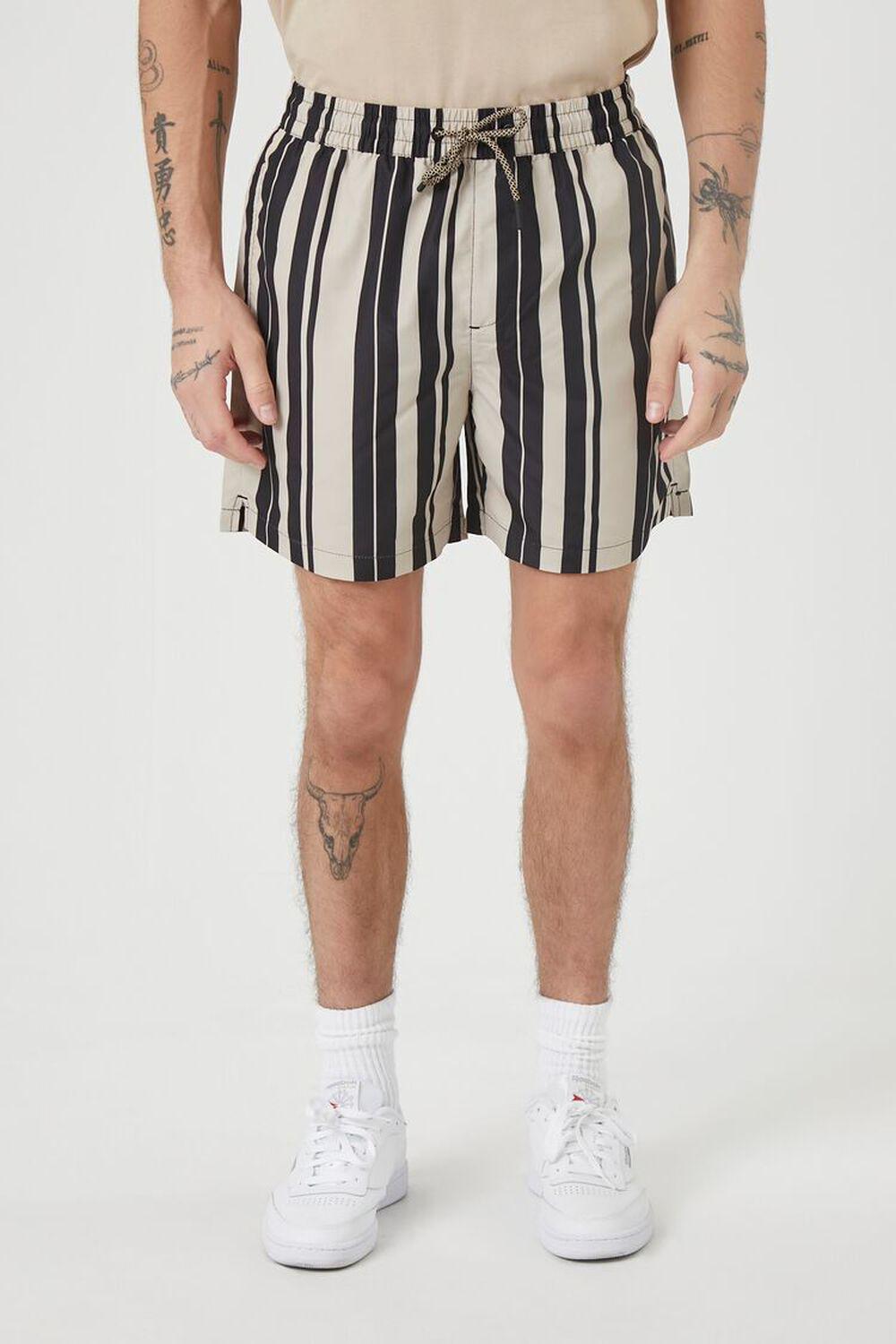 Striped Drawstring Swim Trunks | Forever 21 Product Image