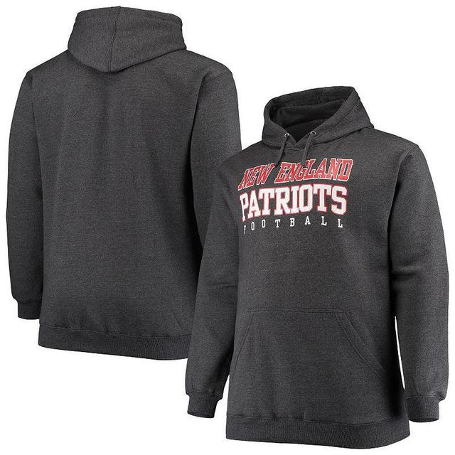 Mens Fanatics Branded Heathered Charcoal New England Patriots Big & Tall Practice Pullover Hoodie Product Image