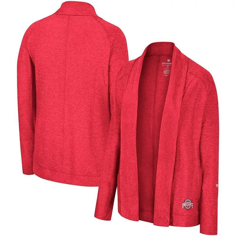 Womens Colosseum Scarlet Ohio State Buckeyes Morningside Cardigan Sweater Product Image