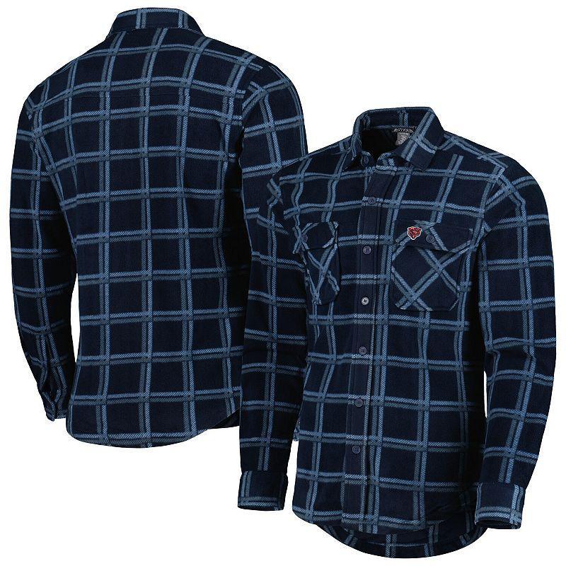 Mens Antigua Chicago Bears Industry Flannel Button-Up Shirt Jacket Blue Product Image