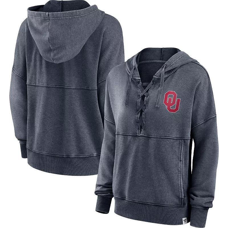 Womens Fanatics Branded Heathered Charcoal Oklahoma Sooners Overall Speed Lace-Up Pullover Hoodie Product Image