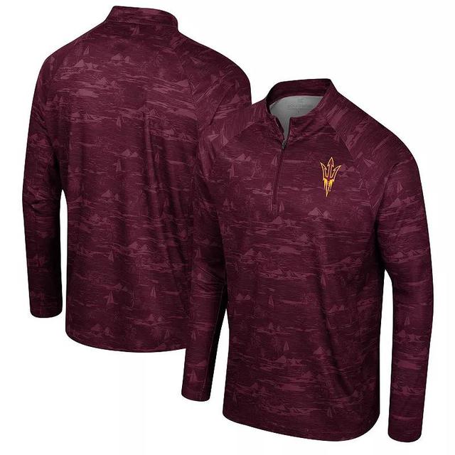 Mens Colosseum Maroon Arizona State Sun Devils Carson Raglan Quarter-Zip Jacket Product Image