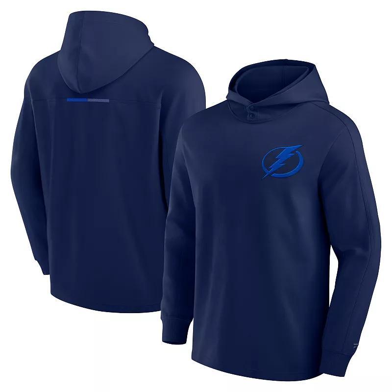 Mens Fanatics Navy Tampa Bay Lightning Elements Lightweight Tri-Blend Fleece Hoodie Lgh Blue Product Image