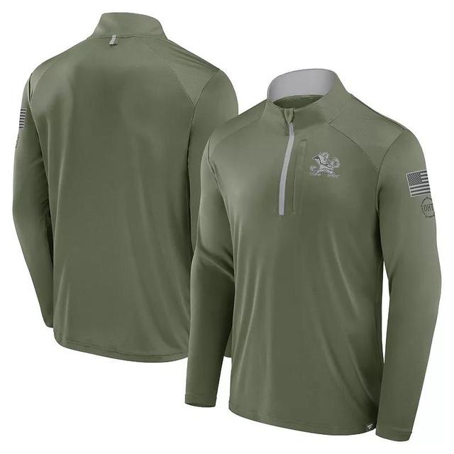 Mens Fanatics Olive Notre Dame Fighting Irish OHT Military AppreciationDefender Quarter-Zip Jacket Product Image