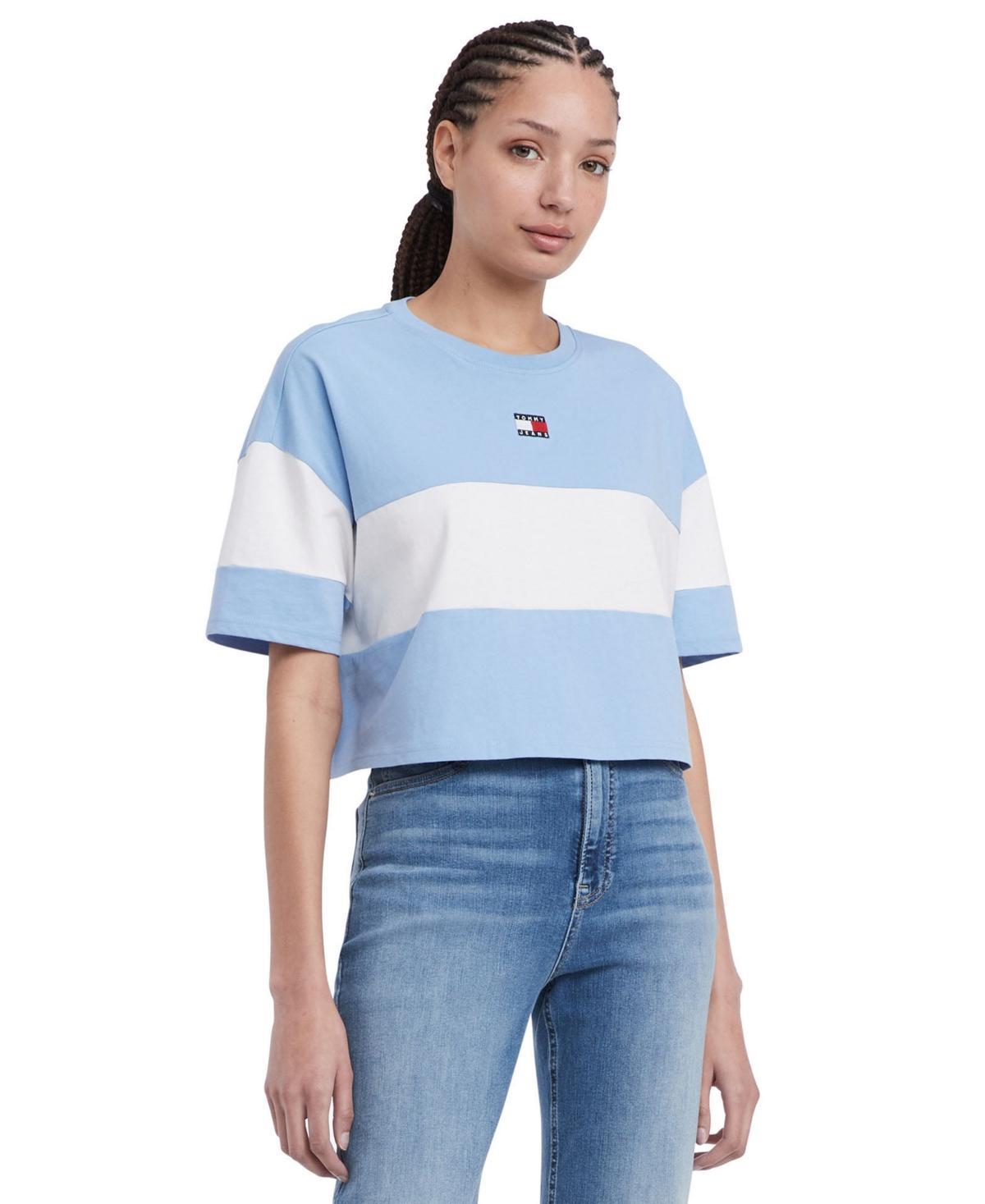 Women's Colorblock Cotton Crop T-Shirt Product Image