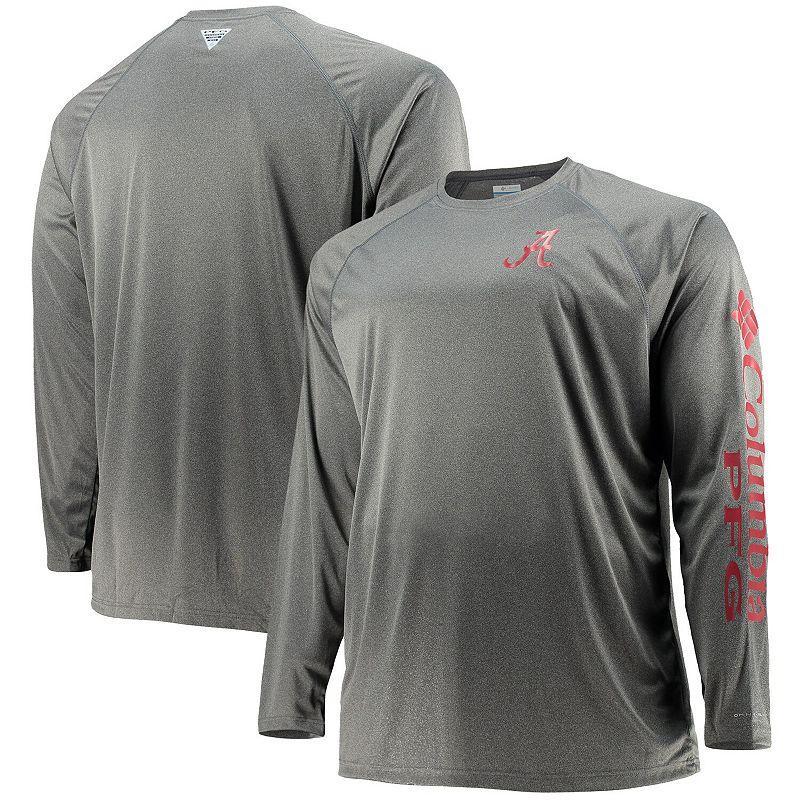 Mens Columbia Charcoal Alabama Crimson Tide Big and Tall Terminal Tackle Omni-Shade Long Sleeve Raglan T-shirt Product Image