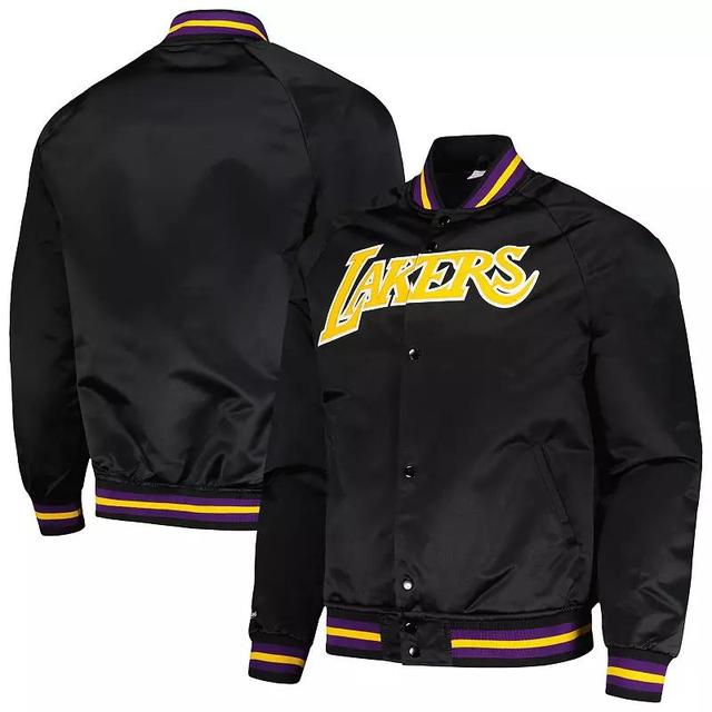 Mens Mitchell & Ness Los Angeles Lakers Hardwood Classics Throwback Wordmark Raglan Full-Snap Jacket Product Image