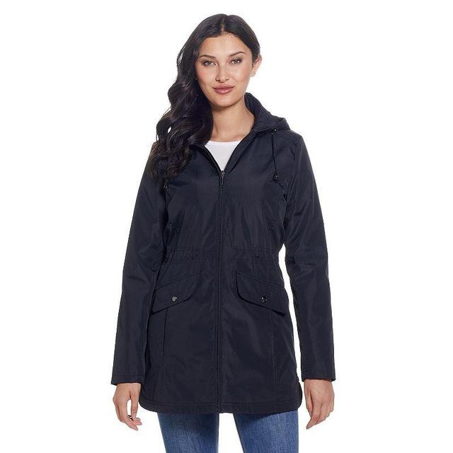 Womens Weathercast Hooded Bonded Rain Jacket Product Image