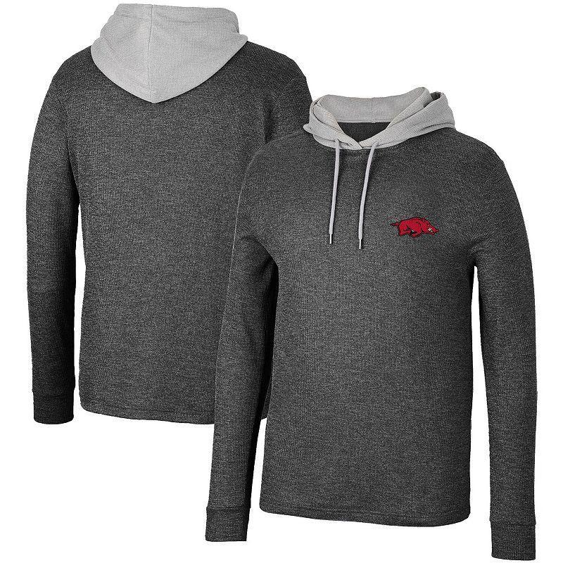 Mens Colosseum Arkansas Razorbacks Ballot Waffle-Knit Thermal Long Sleeve Hoodie T-Shirt Product Image