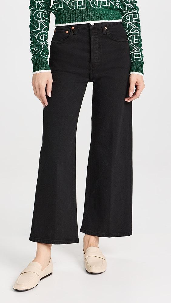 RE/DONE High Rise Wide Leg Crop Jeans | Shopbop Product Image