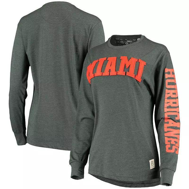 Womens Pressbox Miami Hurricanes Two-Hit Canyon Long Sleeve T-Shirt Product Image