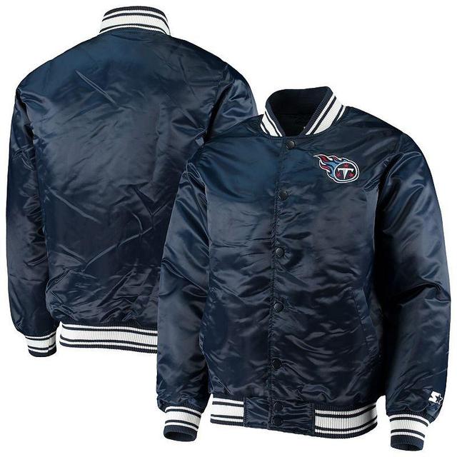 Mens Starter Tennessee Titans Locker Room Satin Varsity Full-Snap Jacket Blue Product Image