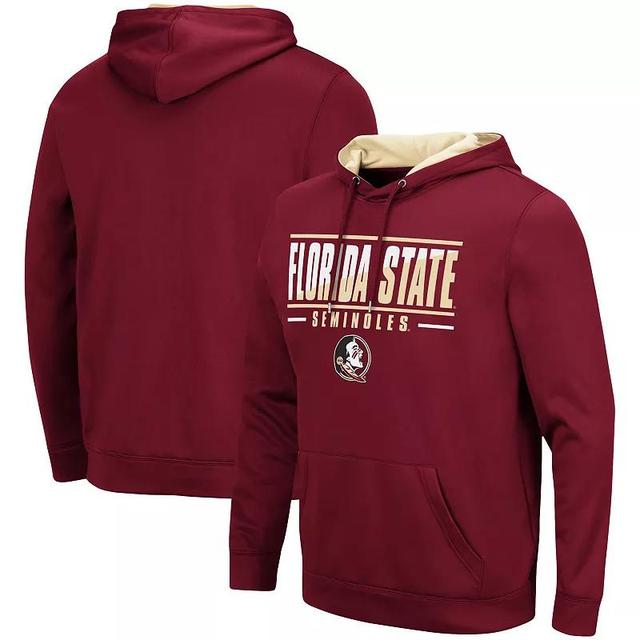 Mens Colosseum Garnet Florida State Seminoles Slash Stack 2.0 Pullover Hoodie Product Image