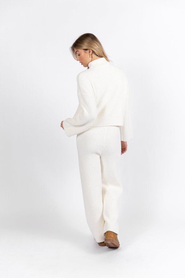 Keep It Comfy Ivory Fuzzy Turtleneck Sweater Set Product Image