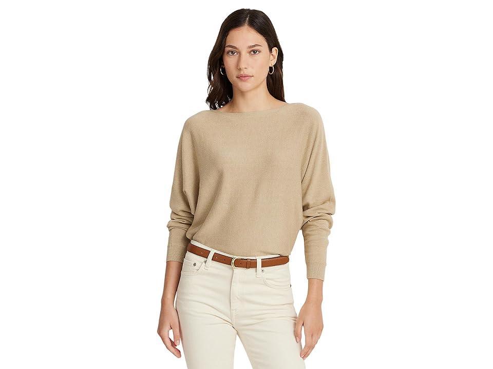 Lauren Ralph Lauren Petite Cotton-Blend Dolman-Sleeve Sweater (Birch Tan) Women's Sweater Product Image