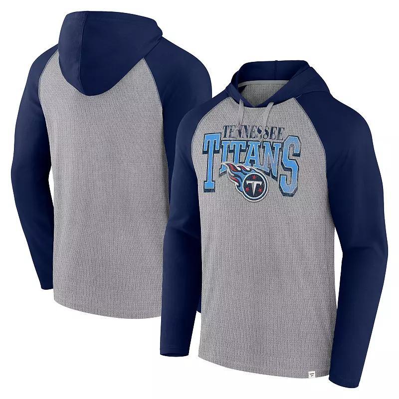 Mens Fanatics Gray/Navy Tennessee Titans Under Center Long Sleeve Hoodie T-Shirt Product Image