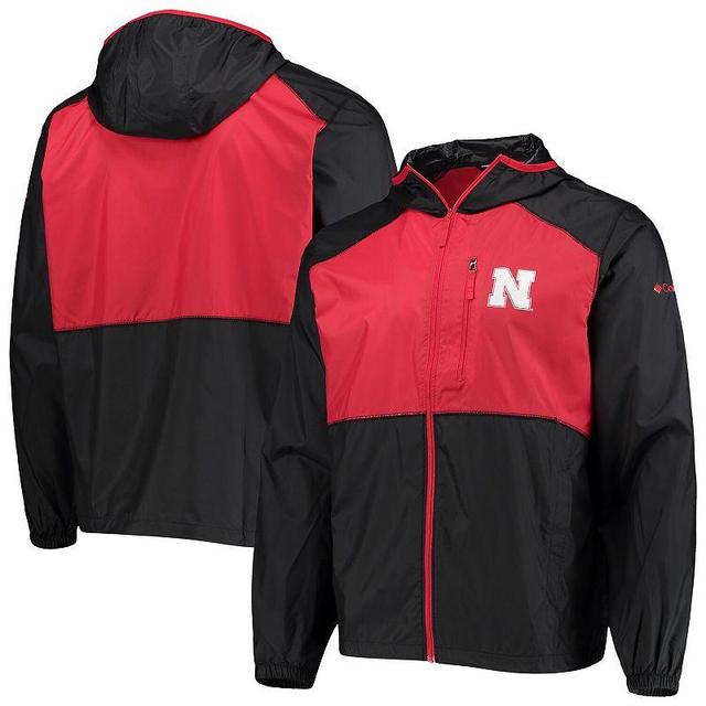 Mens Columbia /Scarlet Nebraska Huskers Flash Forward Hoodie Full-Zip Lightweight Windbreaker Product Image