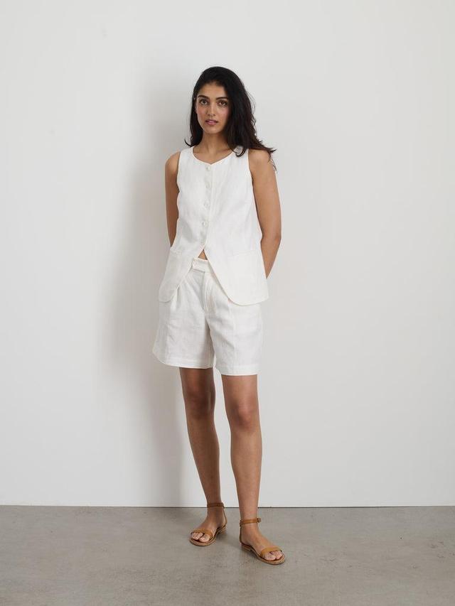 Anna Pleated Shorts In Linen Product Image