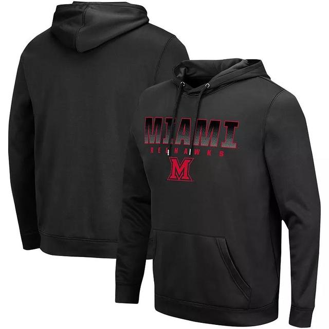 Mens Colosseum Miami University RedHawks Blackout 3.0 Pullover Hoodie Product Image