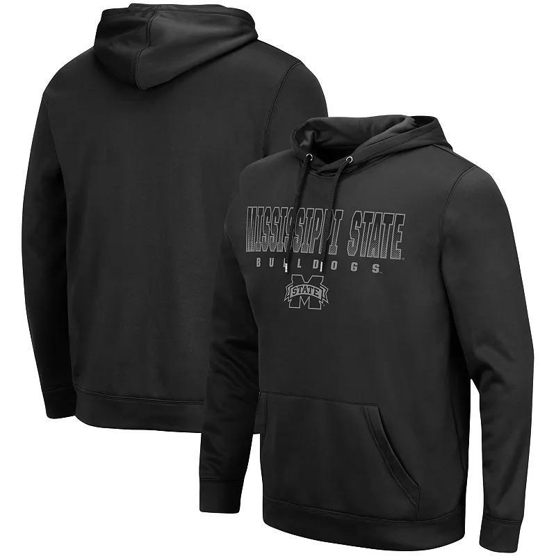 Mens Colosseum Black Mississippi State Bulldogs Blackout 3.0 Pullover Hoodie Product Image