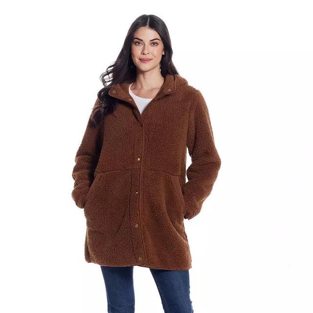 Womens Weathercast Hooded Sherpa Fleece Jacket Product Image