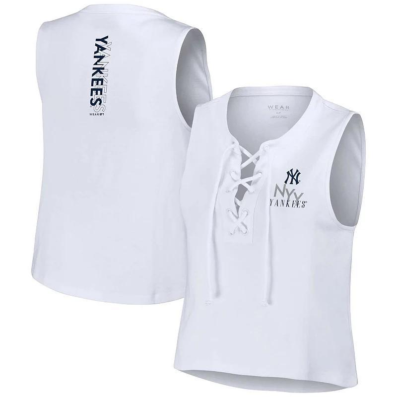 Womens WEAR by Erin Andrews New York Yankees Lace-Up Tank Top product image