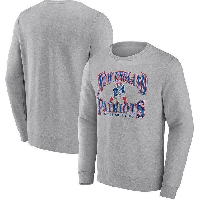 Mens Fanatics Branded Heathered Charcoal New England Patriots Playability Pullover Sweatshirt Product Image