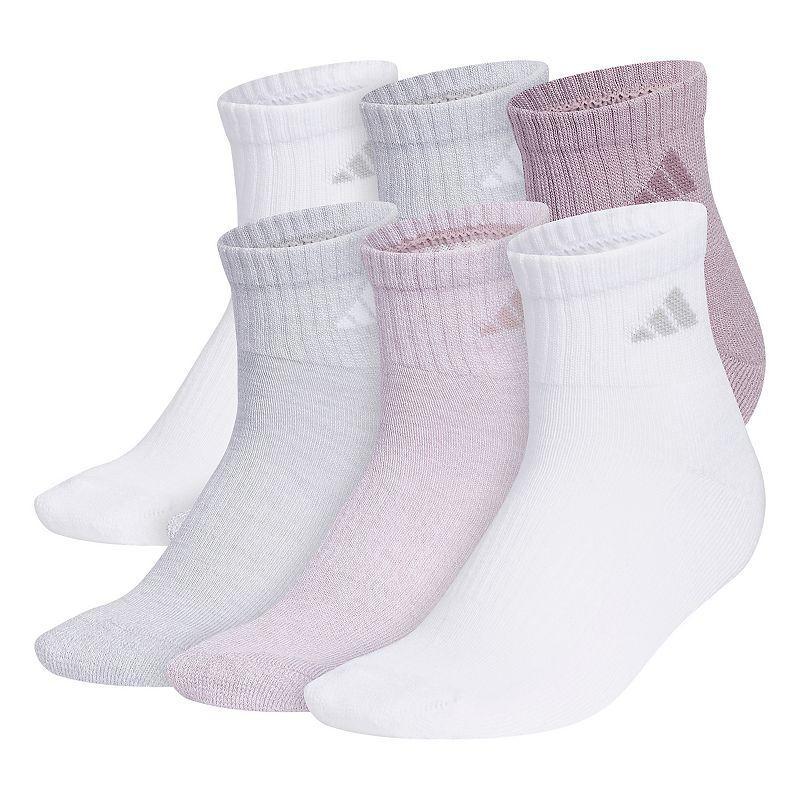 Womens adidas Athletic Cushioned 6-Pack Quarter Socks Product Image