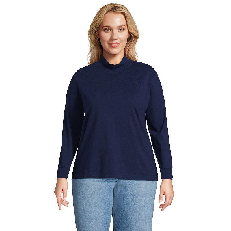 Lands End Womens Long Sleeve Super T Mock Tee Product Image