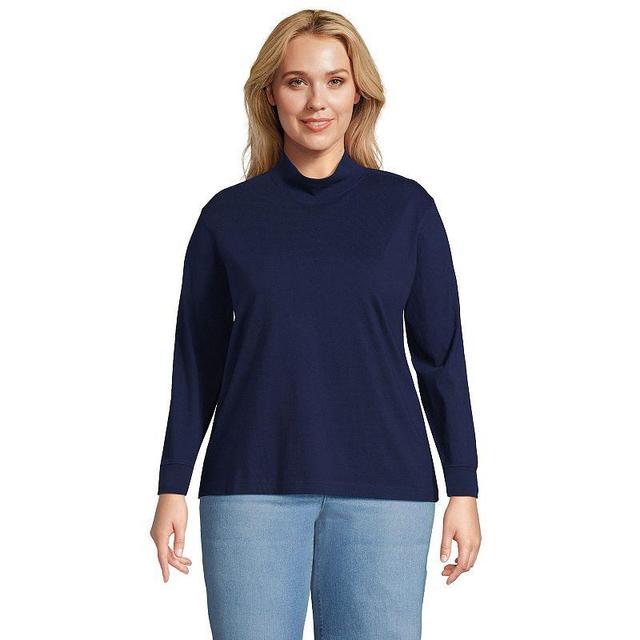 Womens Lands End Long Sleeve Super T Mock Neck Top Product Image