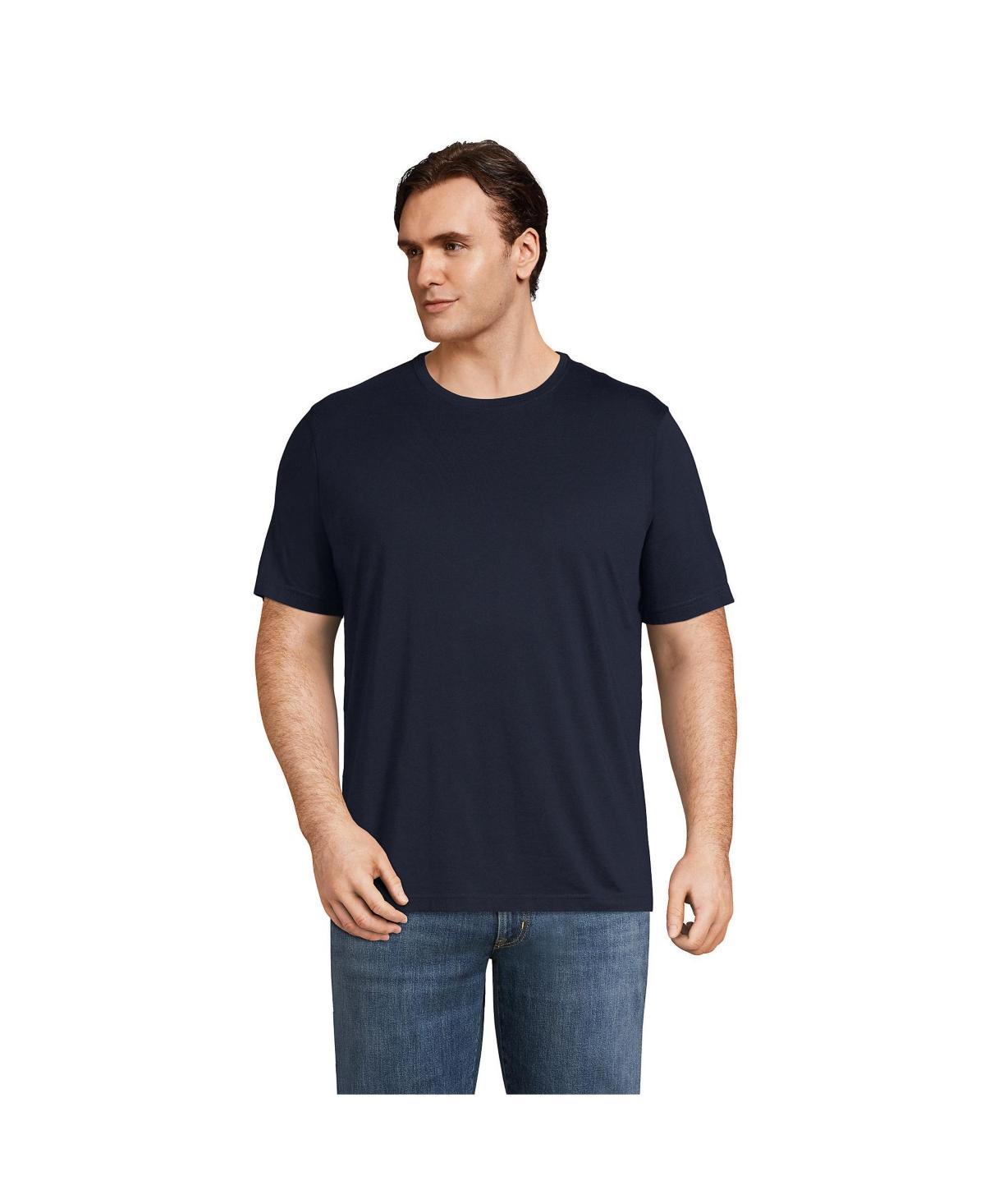 Mens Lands End Supima Crewneck Tee Dark Blue Product Image