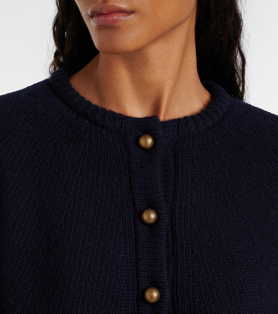 CHLOÉ Caped Wool And Cashmere Cardigan In Navy Product Image