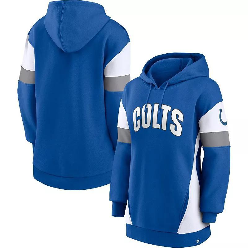 Womens Fanatics Branded Royal/White Indianapolis Colts Lock It Down Pullover Hoodie Product Image