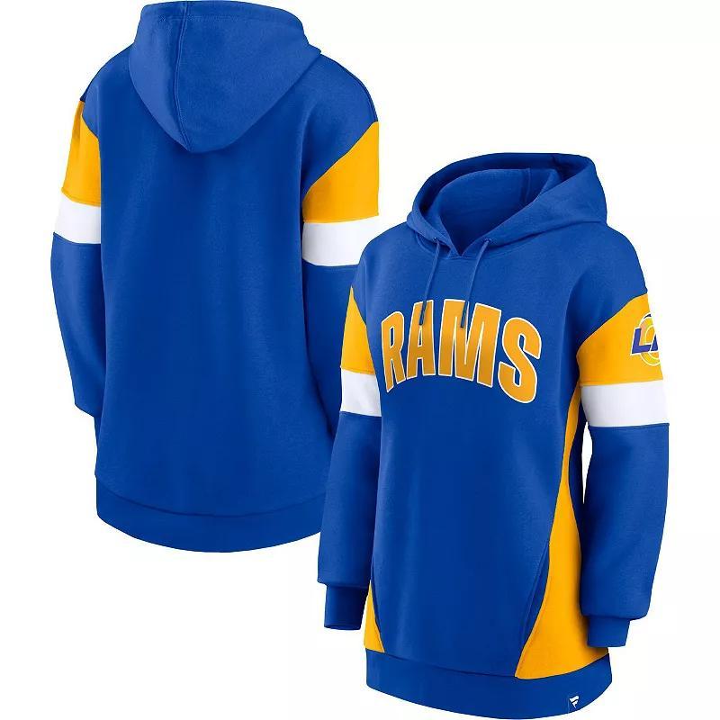 Womens Fanatics Branded Royal/Gold Los Angeles Rams Lock It Down Pullover Hoodie Product Image