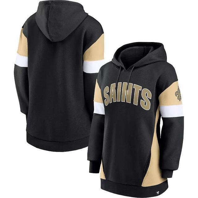 Womens Fanatics Branded Black/Gold New Orleans Saints Lock It Down Pullover Hoodie Product Image