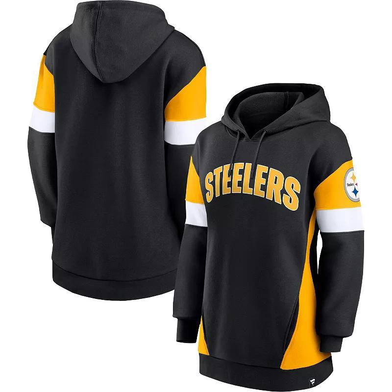 Womens Fanatics Branded Black/Gold Pittsburgh Steelers Lock It Down Pullover Hoodie Product Image