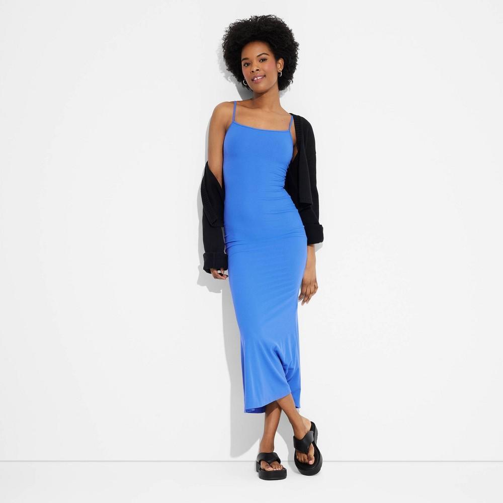 Womens Ribbed Maxi Slip Value Dress - Wild Fable Cobalt XS Product Image