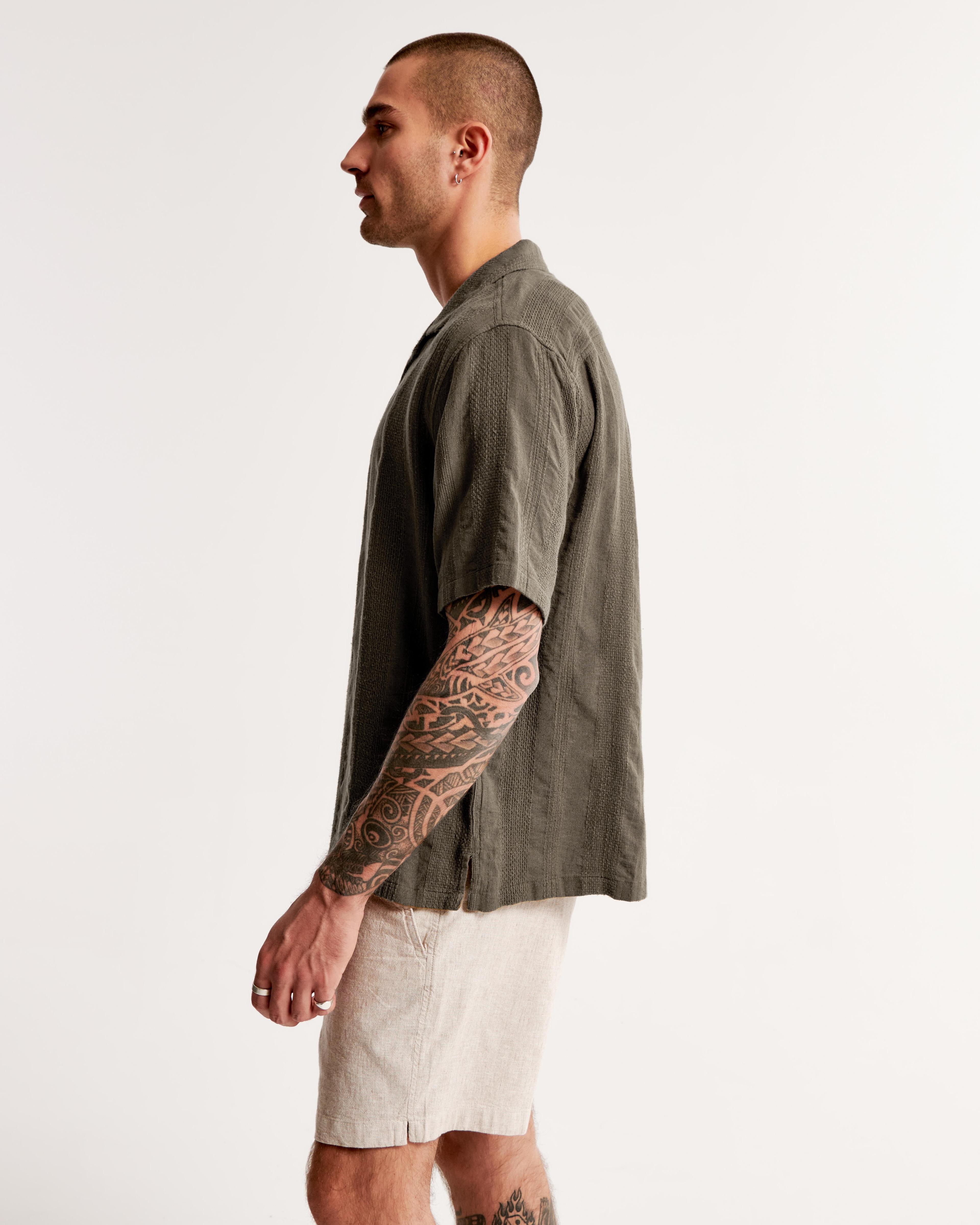 Camp Collar Summer Linen-Blend Shirt Product Image