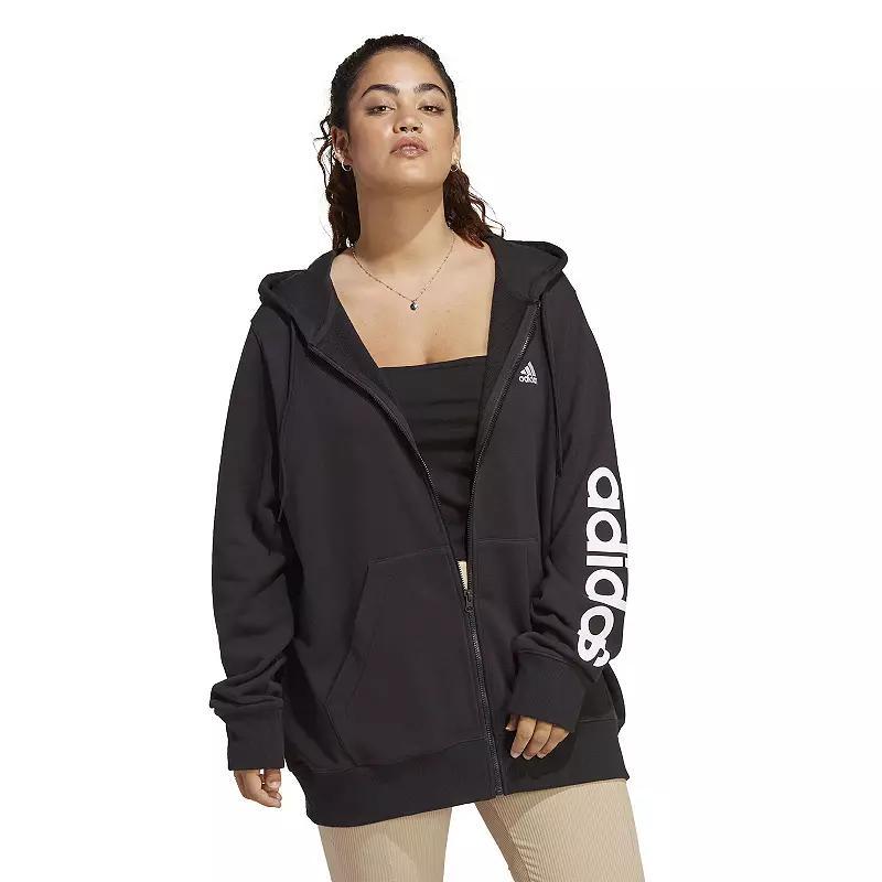 Essentials Linear Full-Zip French Terry Hoodie (Plus Size) Product Image