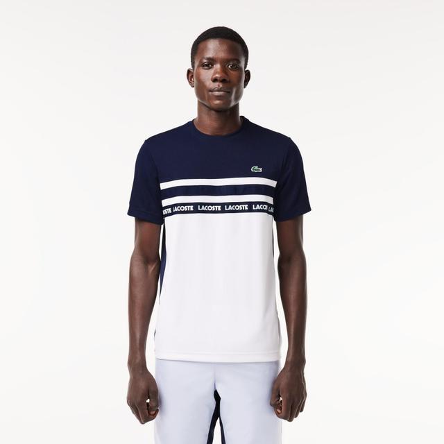 Men's Ultra-Dry Logo Stripe Piqué Tennis T-Shirt Product Image