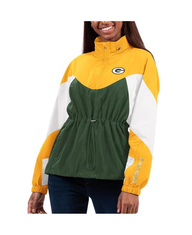 Womens G-III 4Her by Carl Banks /Gold Bay Packers Tie Breaker Lightweight Quarter-Zip Jacket Product Image