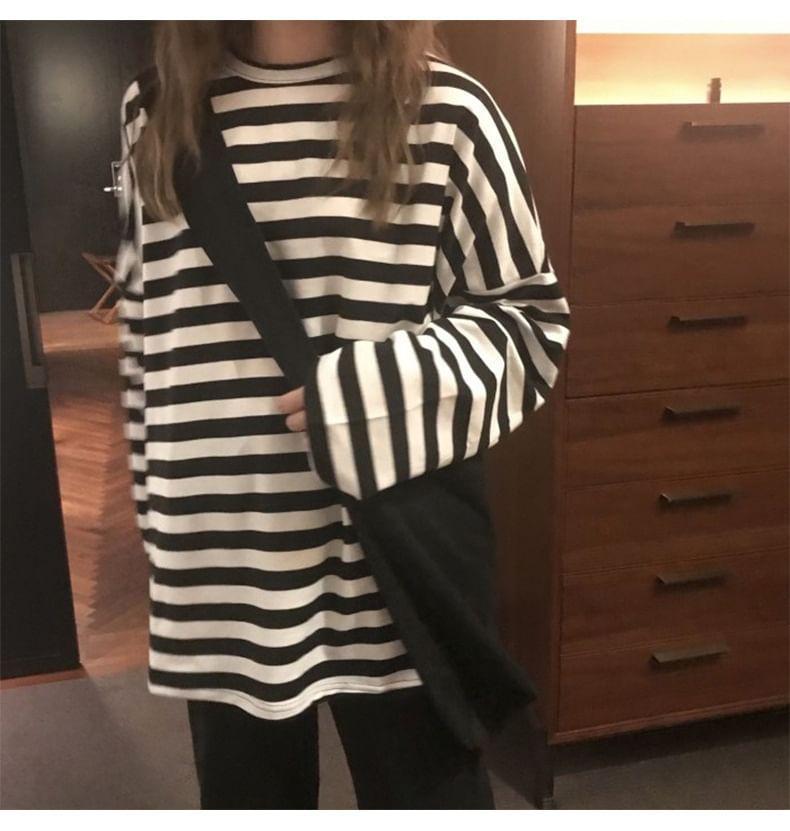 Crewneck Striped Pullover Product Image