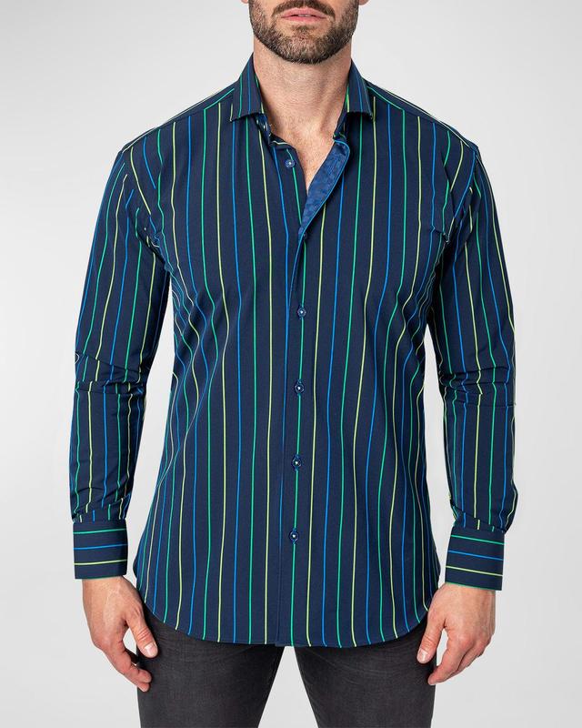 Mens Einstein Neon Stripe Sport Shirt Product Image