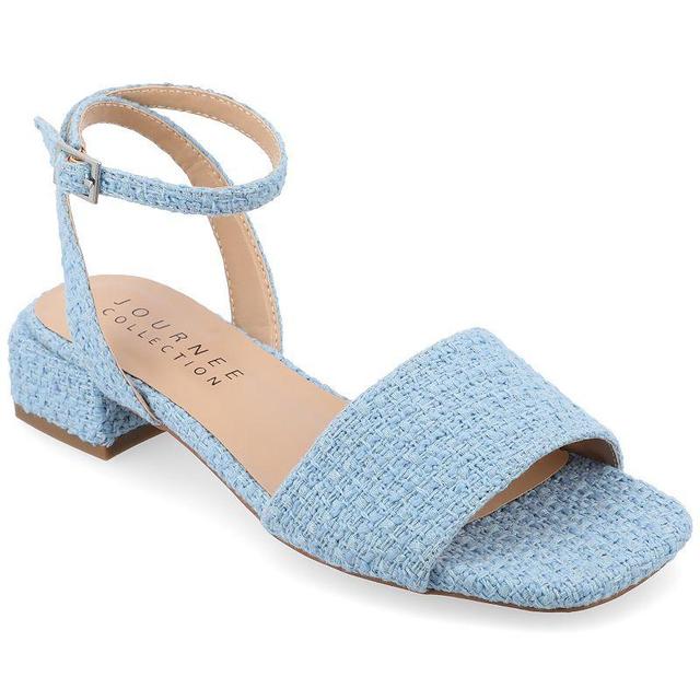 Journee Collection Adleey Womens Tru Comfort Foam Tweed Low Block Heel Sandals Product Image