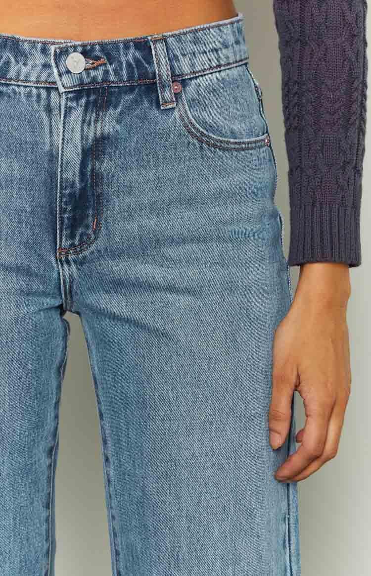 Abrand Scout 95 Mid Straight Crop Blue Jeans Product Image