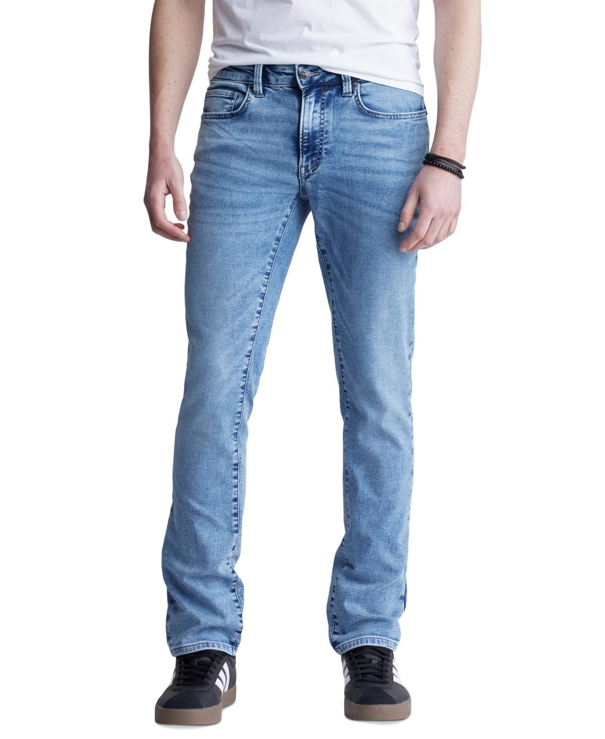 Buffalo David Bitton Mens Ash Slim-Fit Light Blue Jeans in Sanded Wash Product Image