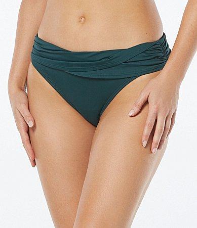 Vince Camuto Solid Draped High Waisted Swim Bottom Product Image